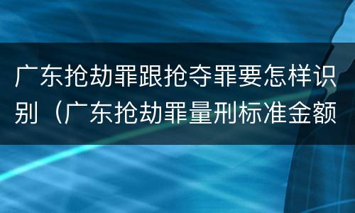 广东抢劫罪跟抢夺罪要怎样识别（广东抢劫罪量刑标准金额）