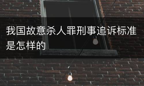 我国故意杀人罪刑事追诉标准是怎样的