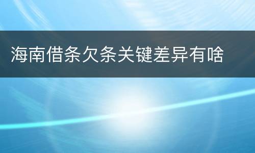海南借条欠条关键差异有啥
