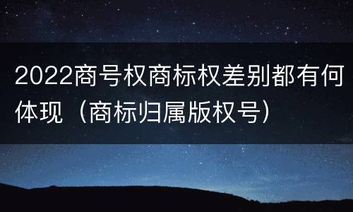 2022商号权商标权差别都有何体现（商标归属版权号）
