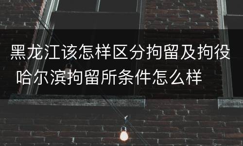 黑龙江该怎样区分拘留及拘役 哈尔滨拘留所条件怎么样