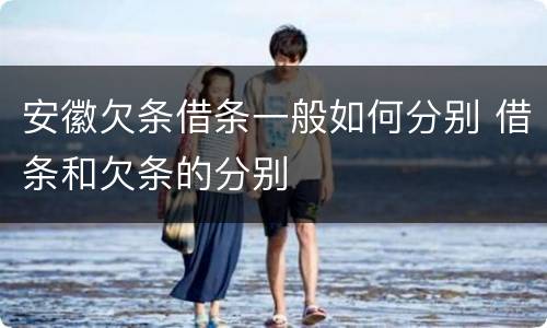 安徽欠条借条一般如何分别 借条和欠条的分别