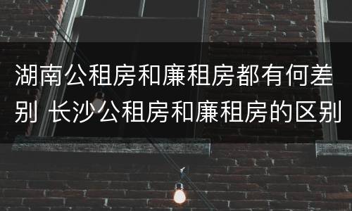 湖南公租房和廉租房都有何差别 长沙公租房和廉租房的区别