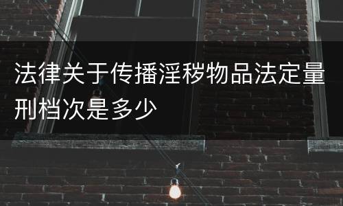 法律关于传播淫秽物品法定量刑档次是多少