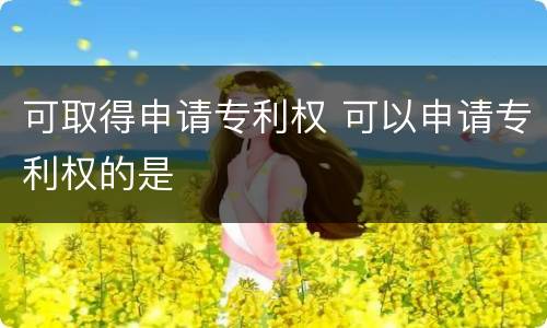 可取得申请专利权 可以申请专利权的是