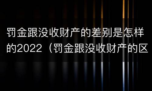 罚金跟没收财产的差别是怎样的2022（罚金跟没收财产的区别）