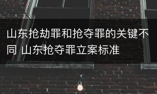 山东抢劫罪和抢夺罪的关键不同 山东抢夺罪立案标准