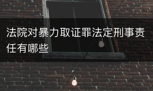 法院对暴力取证罪法定刑事责任有哪些