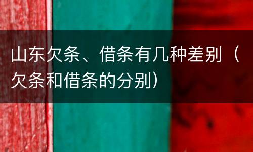 山东欠条、借条有几种差别（欠条和借条的分别）