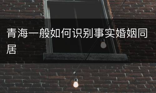 青海一般如何识别事实婚姻同居