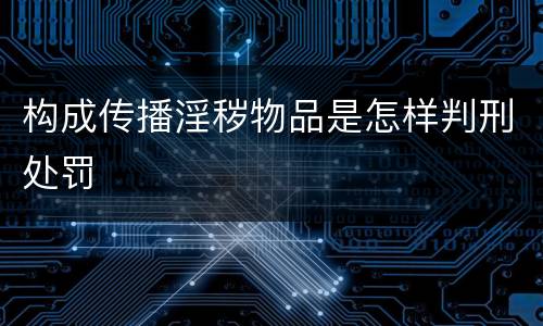 构成传播淫秽物品是怎样判刑处罚