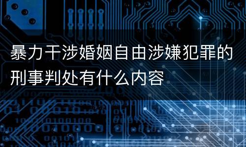 暴力干涉婚姻自由涉嫌犯罪的刑事判处有什么内容