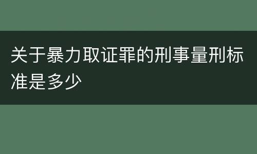 关于暴力取证罪的刑事量刑标准是多少