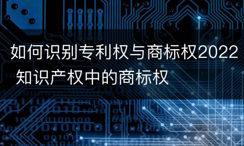 如何识别专利权与商标权2022 知识产权中的商标权
