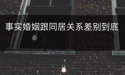 事实婚姻跟同居关系差别到底