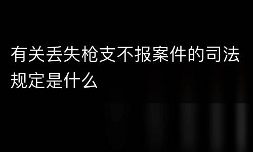 有关丢失枪支不报案件的司法规定是什么