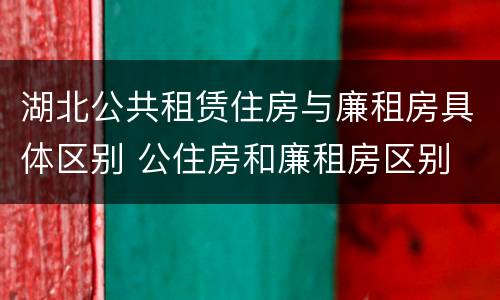 湖北公共租赁住房与廉租房具体区别 公住房和廉租房区别