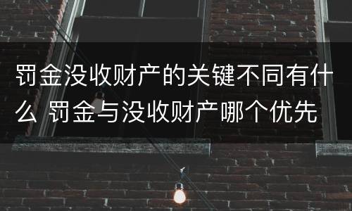 罚金没收财产的关键不同有什么 罚金与没收财产哪个优先