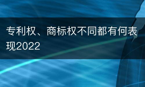 专利权、商标权不同都有何表现2022