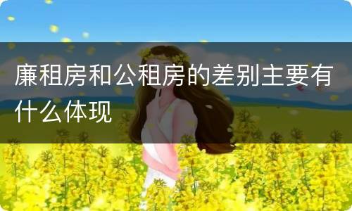 廉租房和公租房的差别主要有什么体现