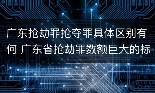 广东抢劫罪抢夺罪具体区别有何 广东省抢劫罪数额巨大的标准