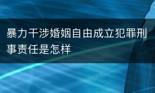 暴力干涉婚姻自由成立犯罪刑事责任是怎样
