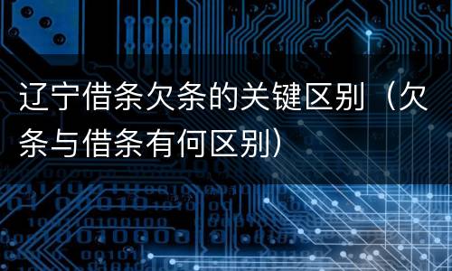 辽宁借条欠条的关键区别（欠条与借条有何区别）