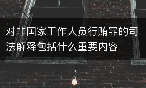 对非国家工作人员行贿罪的司法解释包括什么重要内容