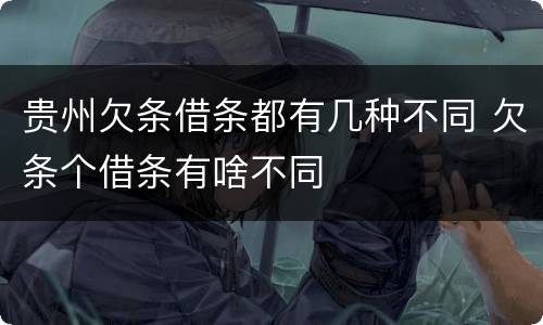 贵州欠条借条都有几种不同 欠条个借条有啥不同