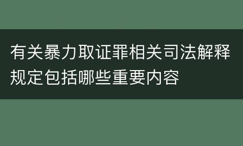 有关暴力取证罪相关司法解释规定包括哪些重要内容