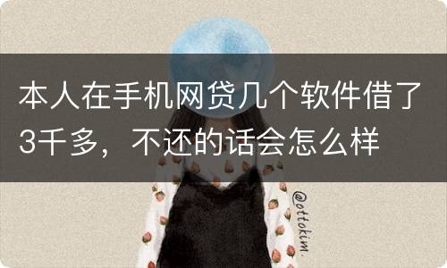 本人在手机网贷几个软件借了3千多，不还的话会怎么样