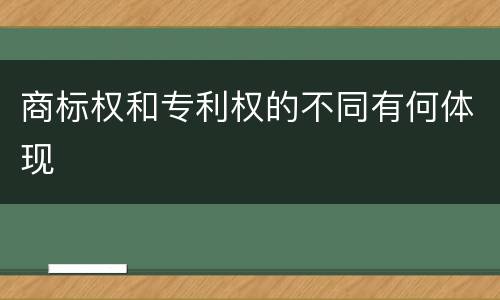 商标权和专利权的不同有何体现