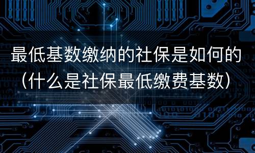 最低基数缴纳的社保是如何的（什么是社保最低缴费基数）