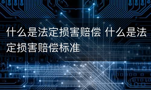 什么是法定损害赔偿 什么是法定损害赔偿标准