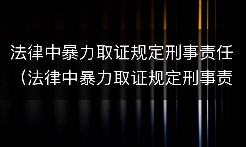 法律中暴力取证规定刑事责任（法律中暴力取证规定刑事责任是指）