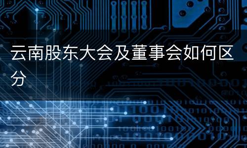 云南股东大会及董事会如何区分