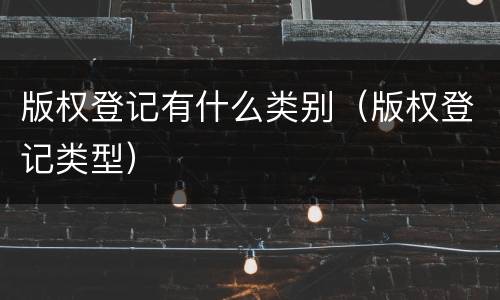 版权登记有什么类别（版权登记类型）