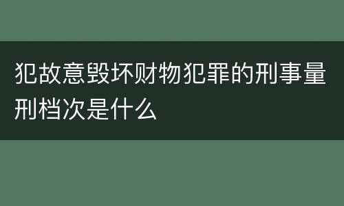 犯故意毁坏财物犯罪的刑事量刑档次是什么