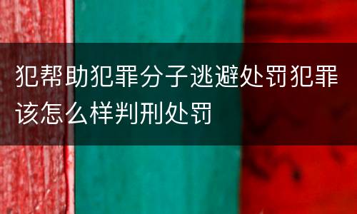 犯帮助犯罪分子逃避处罚犯罪该怎么样判刑处罚