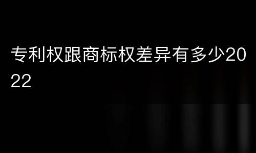专利权跟商标权差异有多少2022