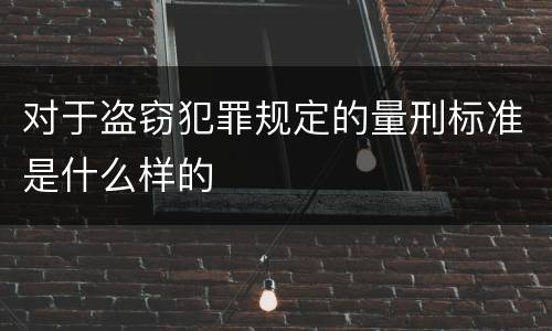 对于盗窃犯罪规定的量刑标准是什么样的