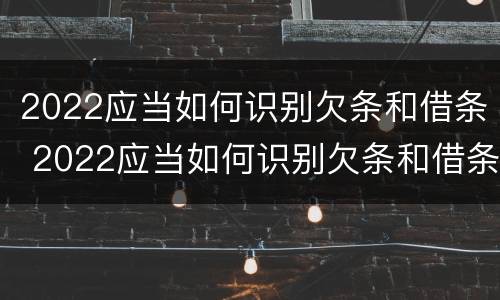2022应当如何识别欠条和借条 2022应当如何识别欠条和借条的法律
