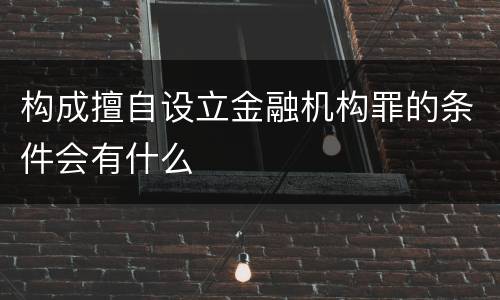 构成擅自设立金融机构罪的条件会有什么