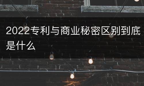 2022专利与商业秘密区别到底是什么