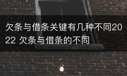 欠条与借条关键有几种不同2022 欠条与借条的不同