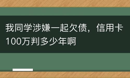 我同学涉嫌一起欠债，信用卡100万判多少年啊