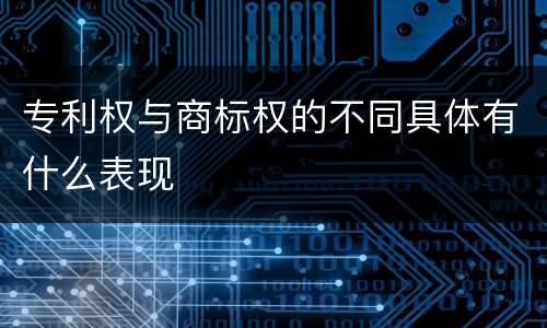 专利权与商标权的不同具体有什么表现