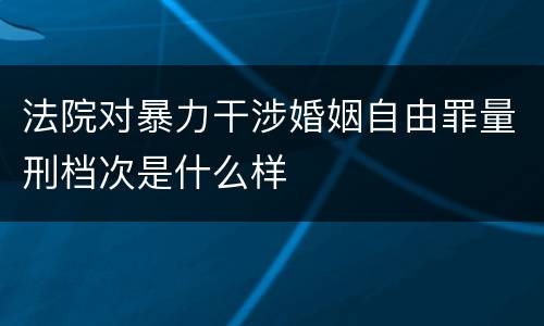 法院对暴力干涉婚姻自由罪量刑档次是什么样