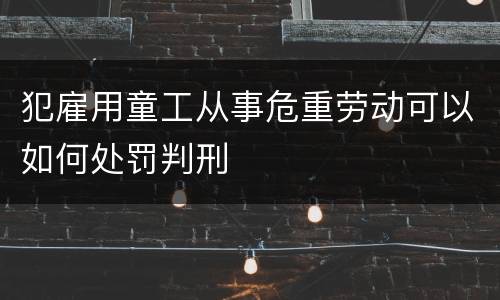 犯雇用童工从事危重劳动可以如何处罚判刑