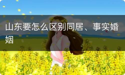 山东要怎么区别同居、事实婚姻